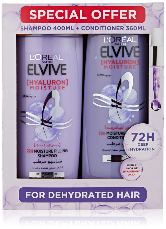 L'Oreal Paris Elvive Hyaluron Moisture Shampoo 400 ml and Conditioner 360 ml