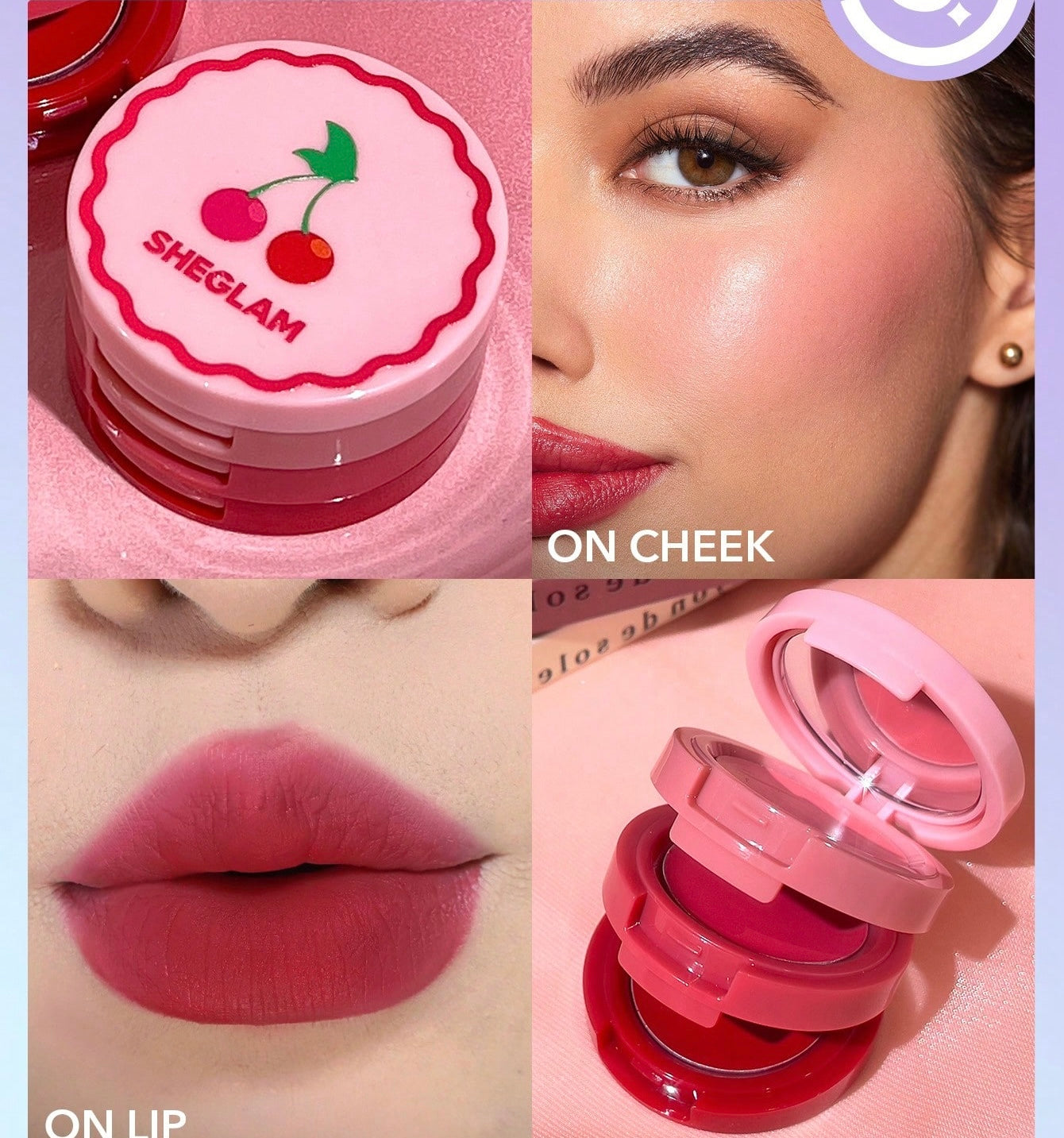 Sheglam Very Cherry Cheek and Lip Cream Stack